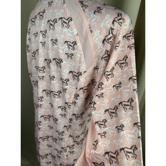 Ariat Sunstopper 2.0 Horse Print 1/4 Zip UPF Equestrian Riding Shirt L - Picture 7 of 8